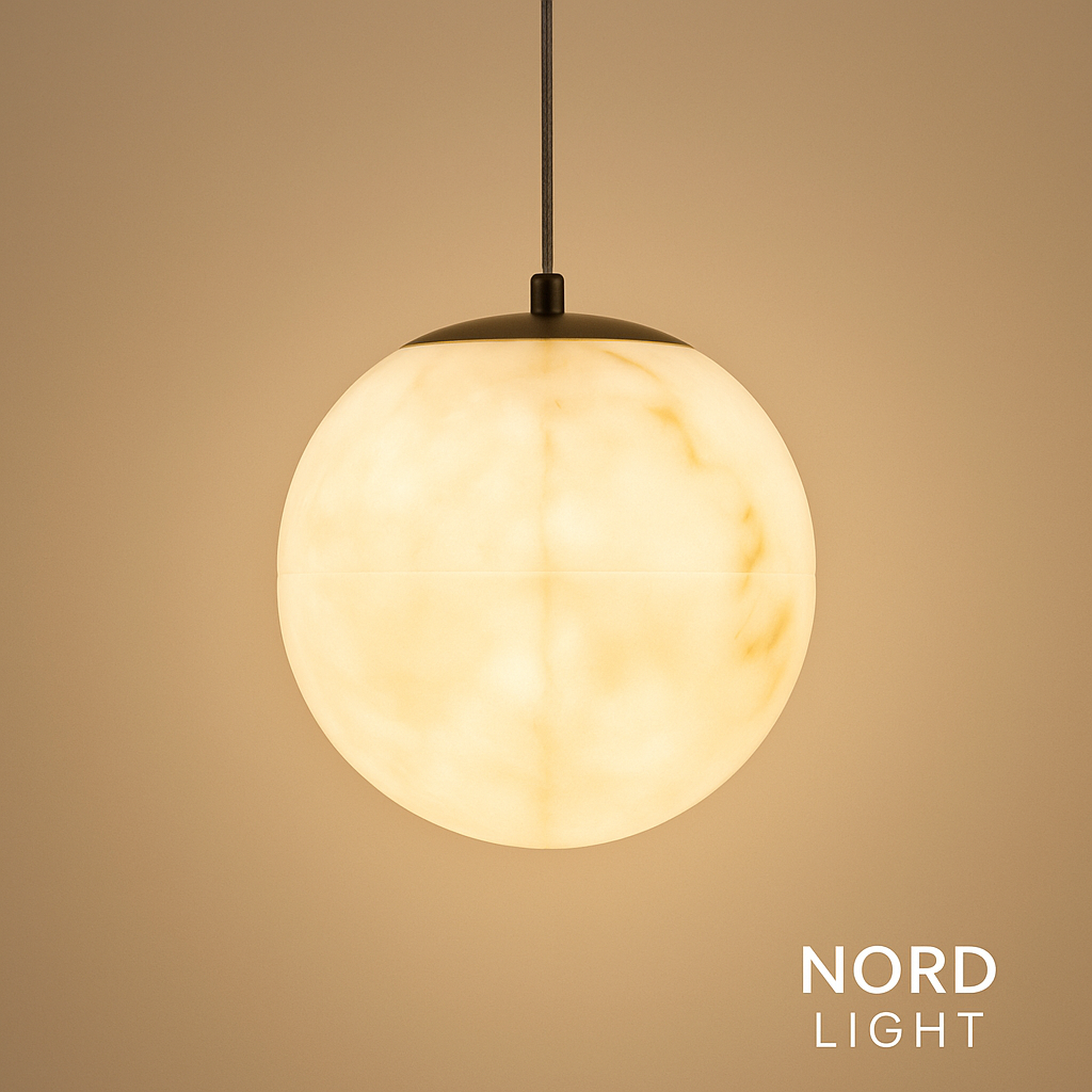 תאורת תלייה כדור דמוי-שיש – קוטר 15 ס״מ