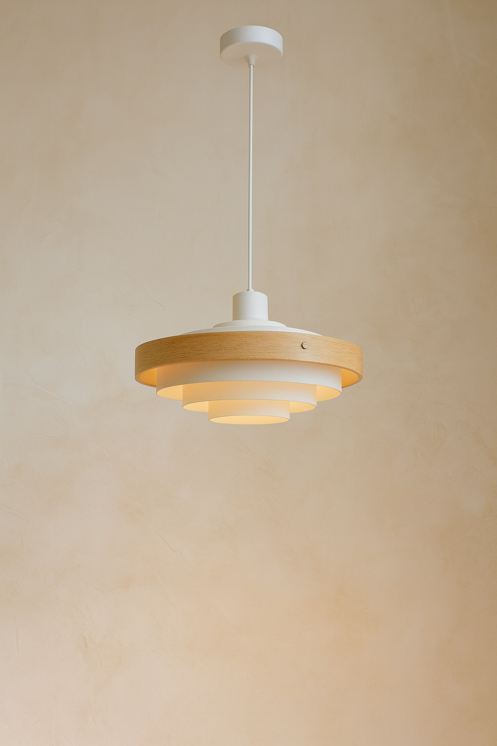 תלוי דקורטיבי מודרני "Aura Wood" – שילוב עץ ומתכת