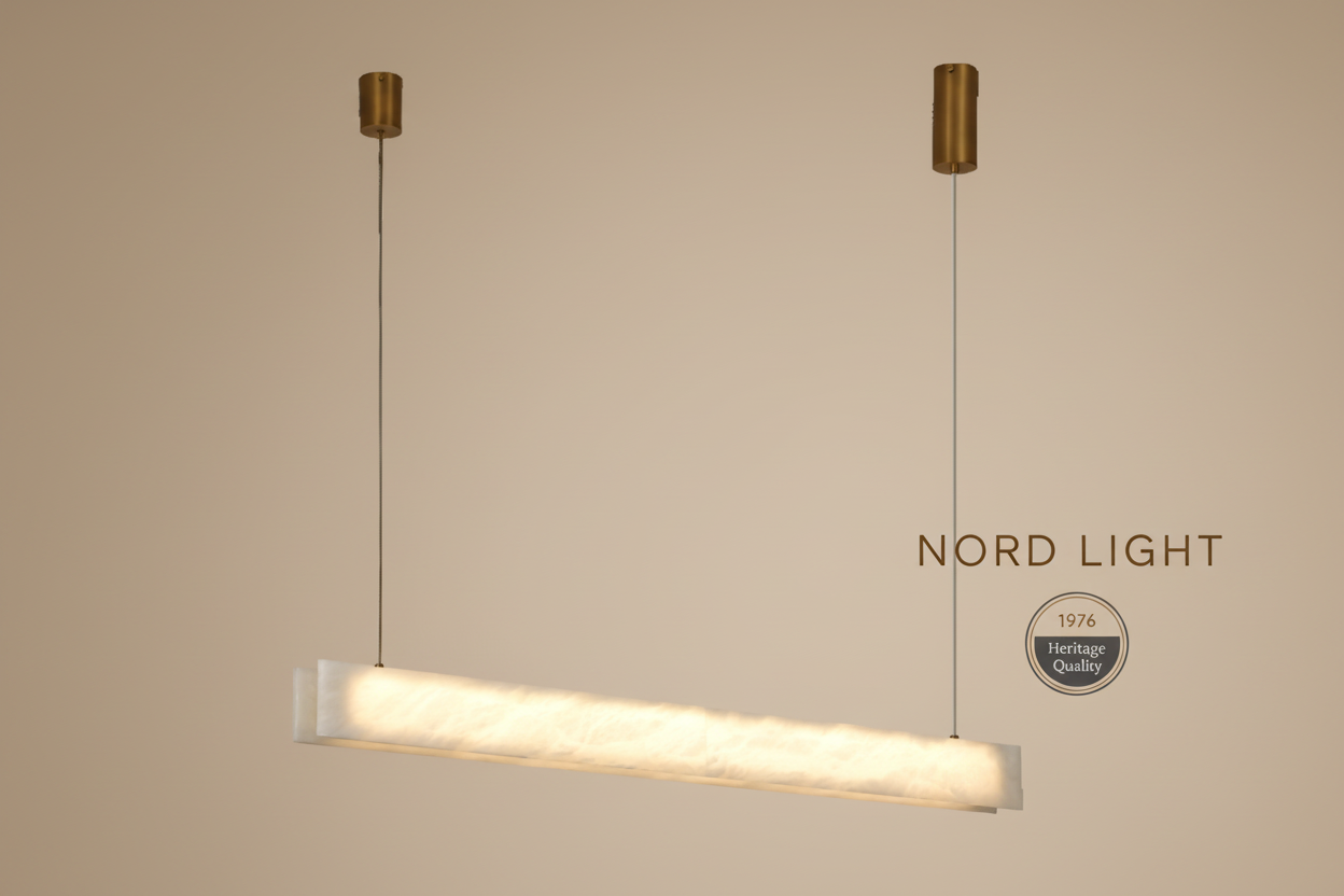 מנורת תלייה משיש ספרדי 120 ס"מ LED 36W – גוף תאורה יוקרתי לאי מטבח