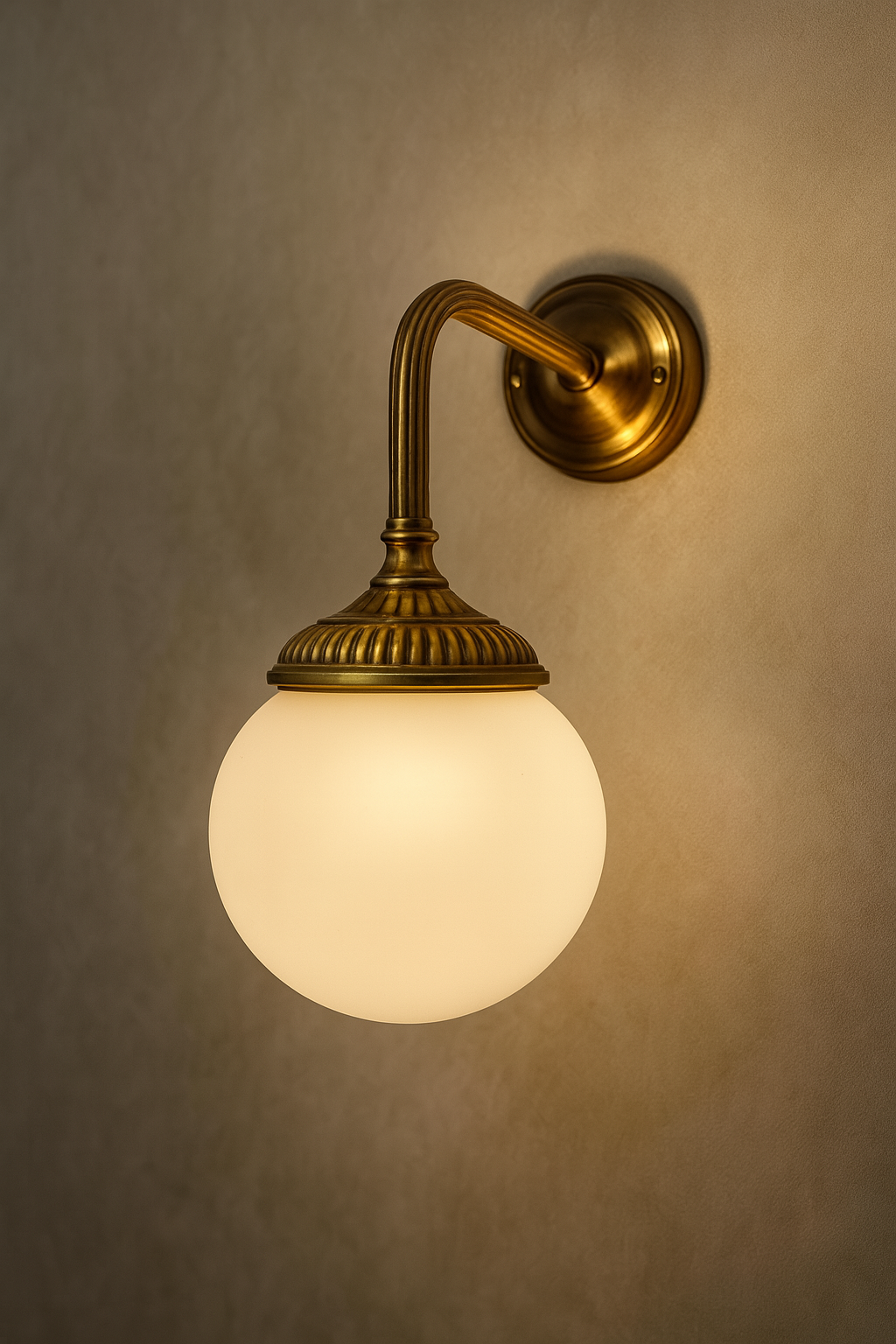 Luz – מנורת קיר פליז יוקרתית עם זכוכית חלבית