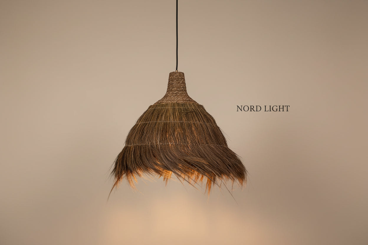 🌾 מנורת תלייה SAHARA FLOW – סיבים טבעיים בעבודת יד