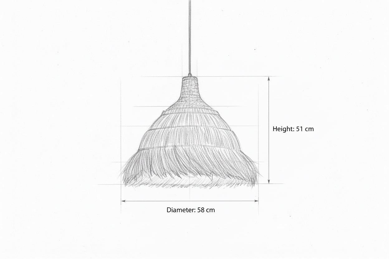 🌾 מנורת תלייה SAHARA FLOW – סיבים טבעיים בעבודת יד