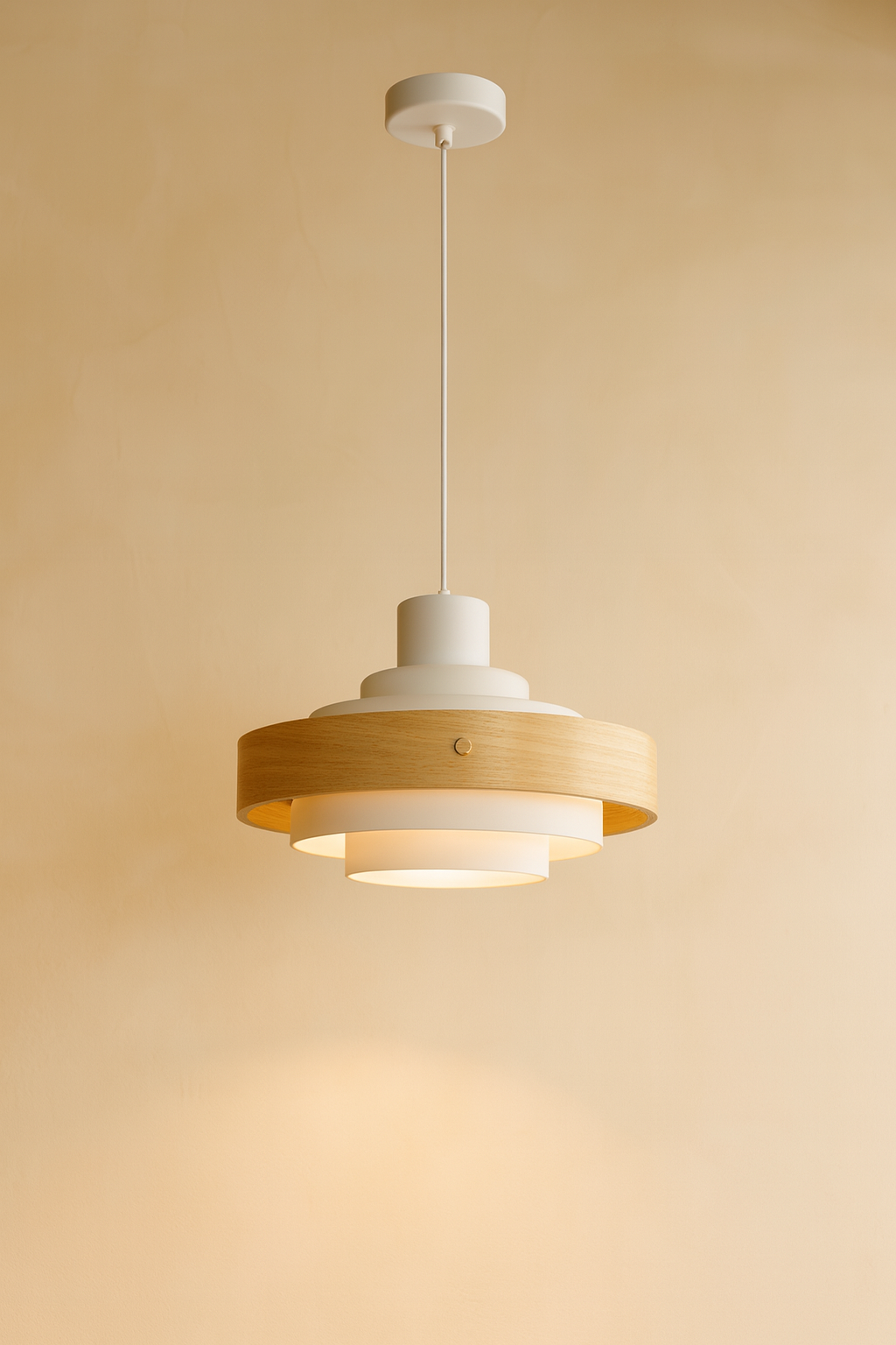 תלוי דקורטיבי מודרני "Aura Wood" – שילוב עץ ומתכת