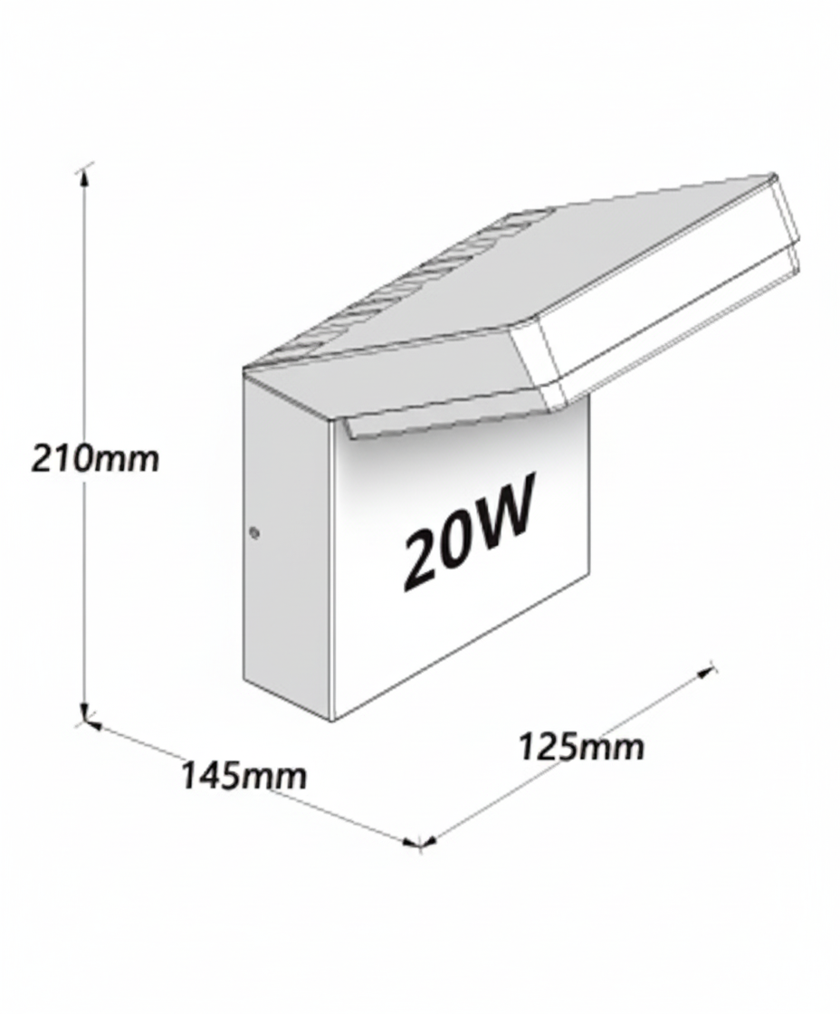 VECTA WALL IP54 – מנורת קיר חוץ LED בזווית | 2 גדלים | שחור / לבן