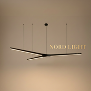 FAVORI LINEAR – מנורת תלייה אדריכלית LED | ישר או Y | 2 גדלים | שחור / חלודה