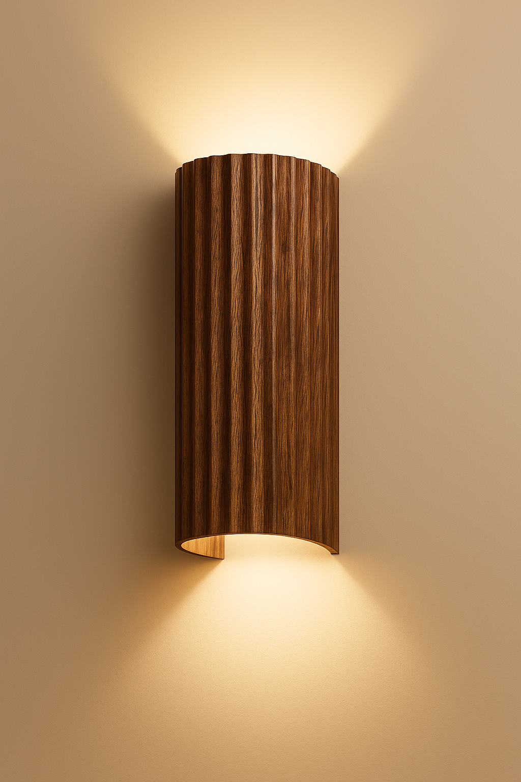 מנורת קיר גליל מוגנת מים – עץ אלון / לבן / שחור