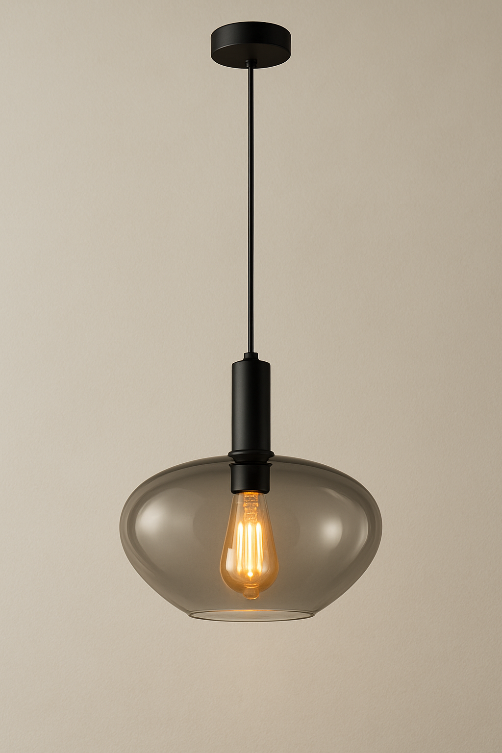 סדרת גופי תאורה תלויים “Smoke Collection” – זכוכית מעושנת, בית נורה E27