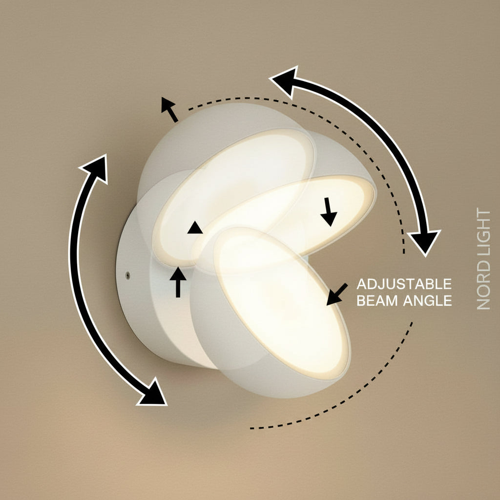 LUNO BASIC IP65 – ספוט קיר חוץ מתכוונן LED | 2 גדלים | שחור / לבן