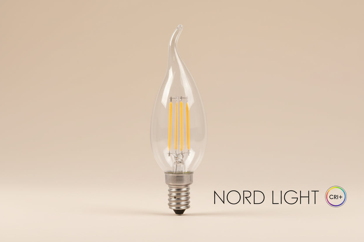 נורת LED נר להבה E14 6W שקופה – אור חם 2700K / אור לבן 6000K