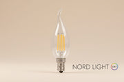נורת LED נר להבה E14 6W שקופה – אור חם 2700K / אור לבן 6000K