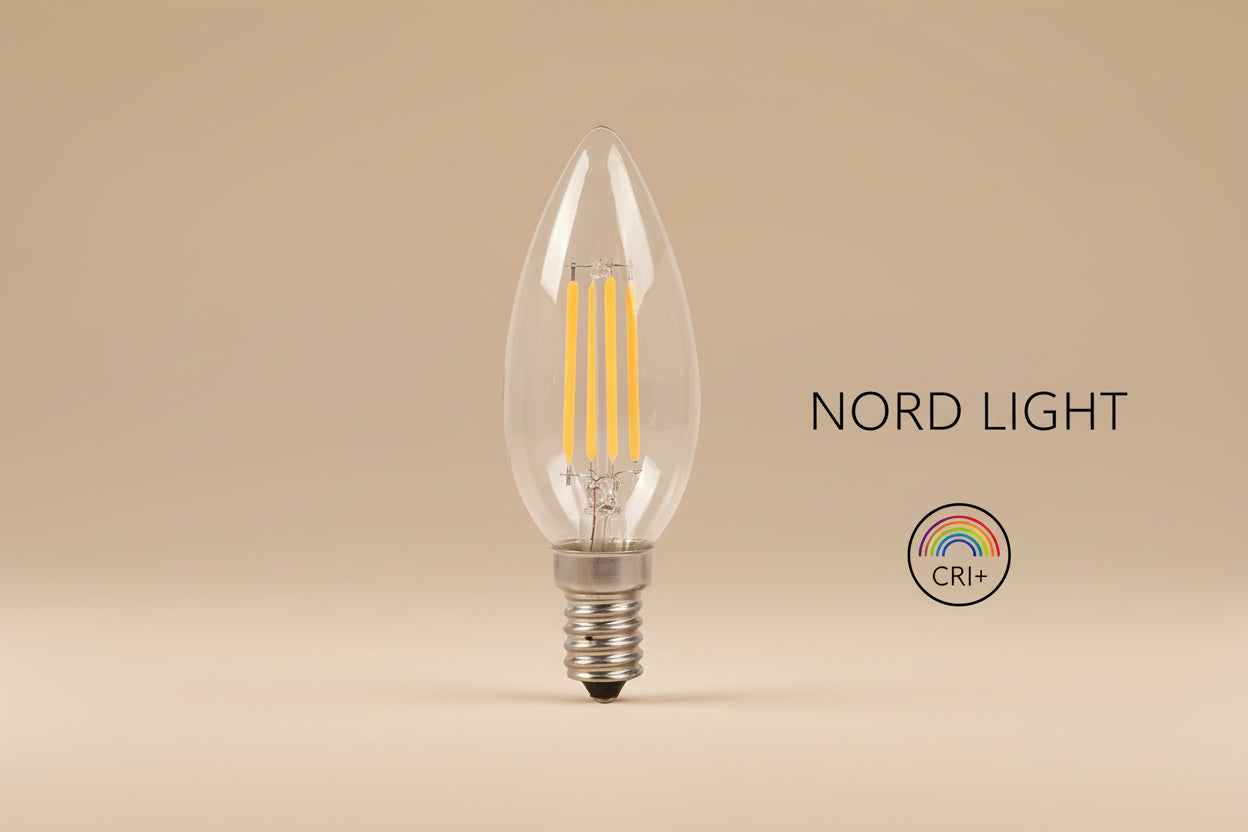 נורת LED נר E14 6W שקופה 660 לומן – אור לבן 3000K / 6000K