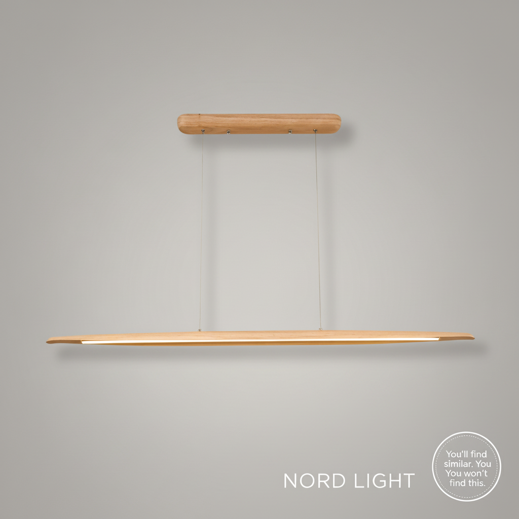 גוף תאורה תלוי OAK LINE – תאורת אי מטבח מעץ טבעי
