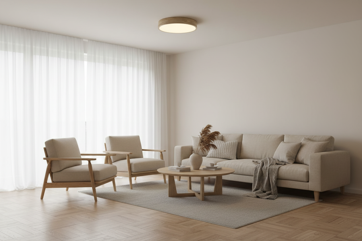 צמוד תקרה AURORA WOOD – תאורת LED מודרנית  מעץ