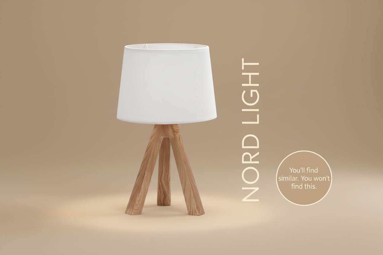 מנורת שולחן SCANDI TRIPOD – מנורת לילה מעוצבת עם רגלי עץ