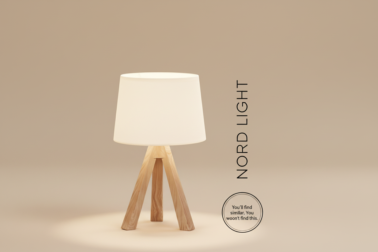 מנורת שולחן SCANDI TRIPOD – מנורת לילה מעוצבת עם רגלי עץ