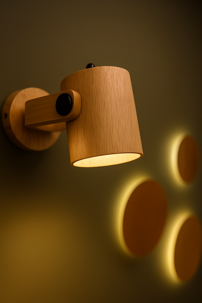 מנורת קיר דגם נורדי עץ WOOD