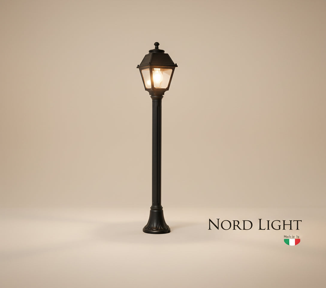 פנס גינה עומד שחור איטלקי POMOGALI Classic 820 עשוי פוליקרבונט 