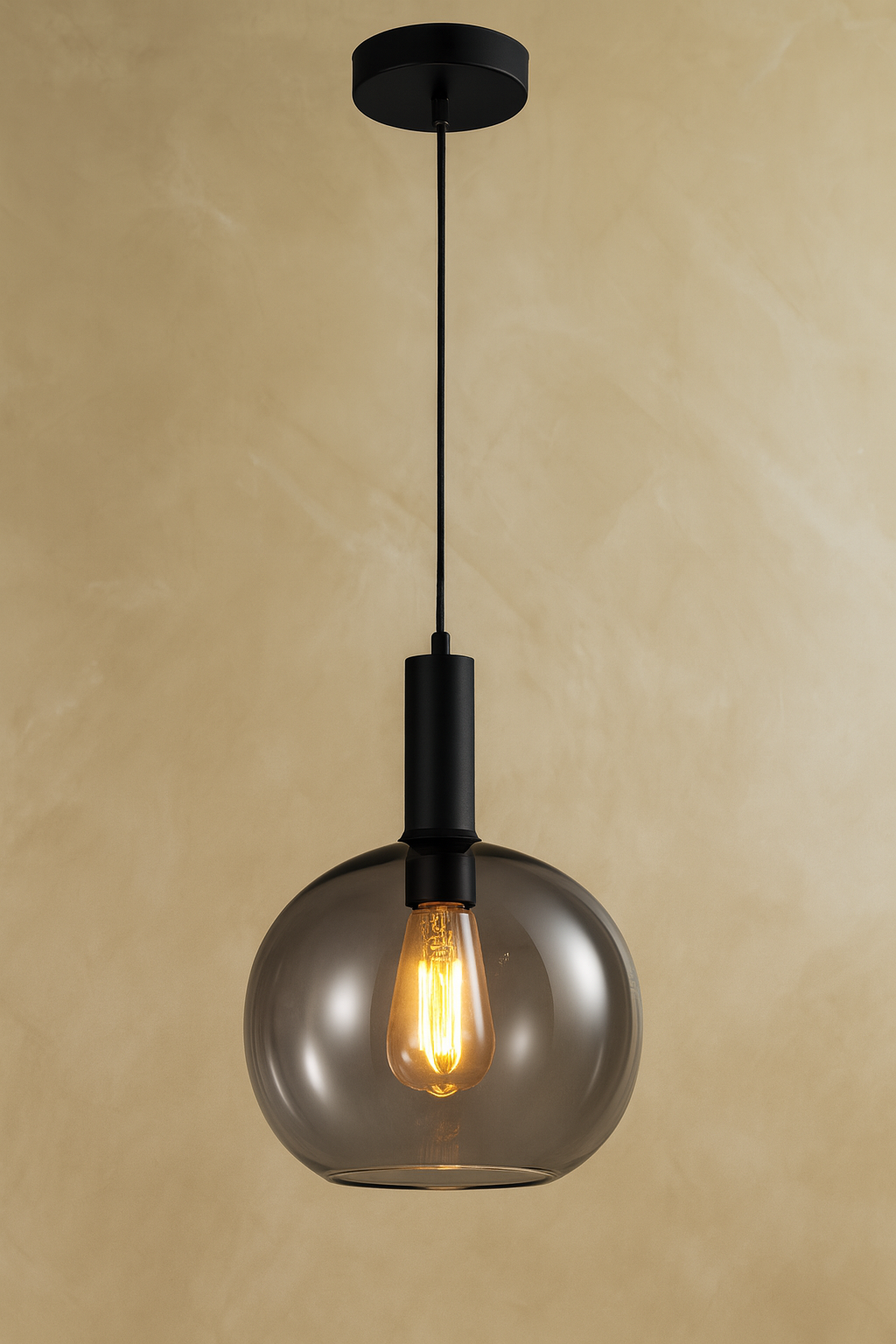 סדרת גופי תאורה תלויים “Smoke Collection” – זכוכית מעושנת, בית נורה E27