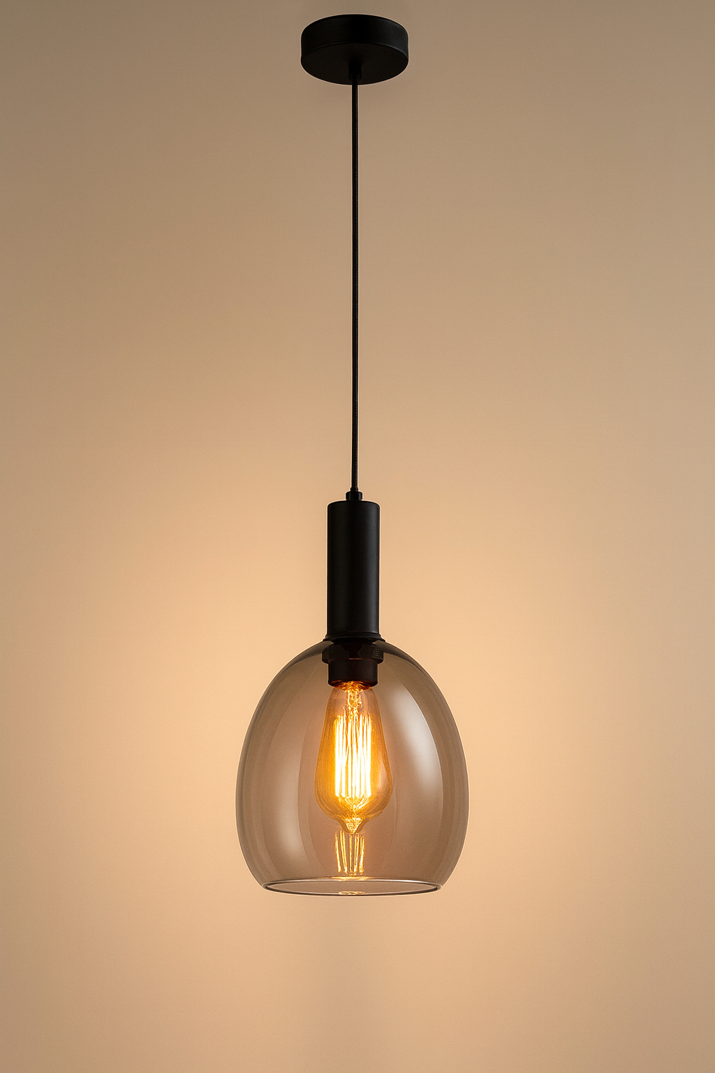 סדרת גופי תאורה תלויים “Smoke Collection” – זכוכית מעושנת, בית נורה E27