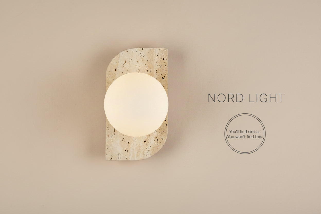 מנורת קיר NORD STONE GLOBE   טרוורטין