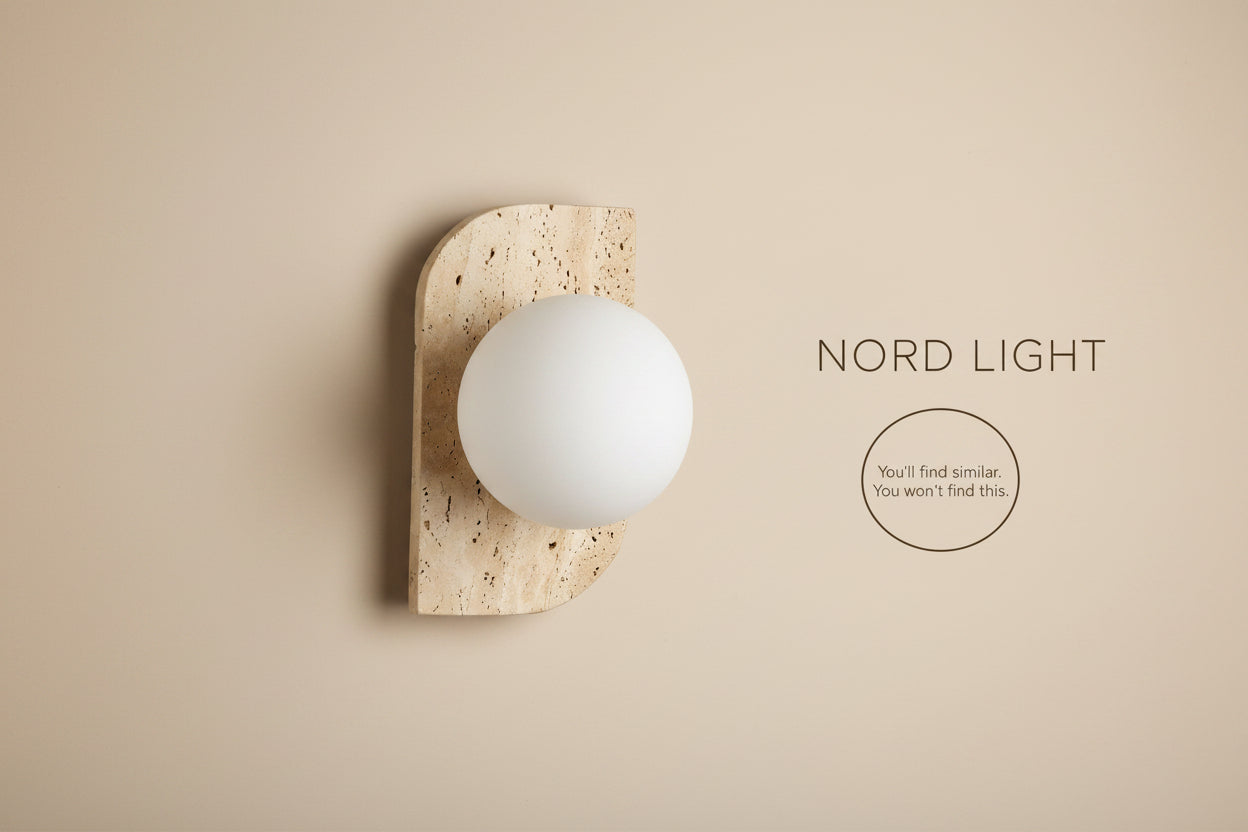 מנורת קיר NORD STONE GLOBE   טרוורטין