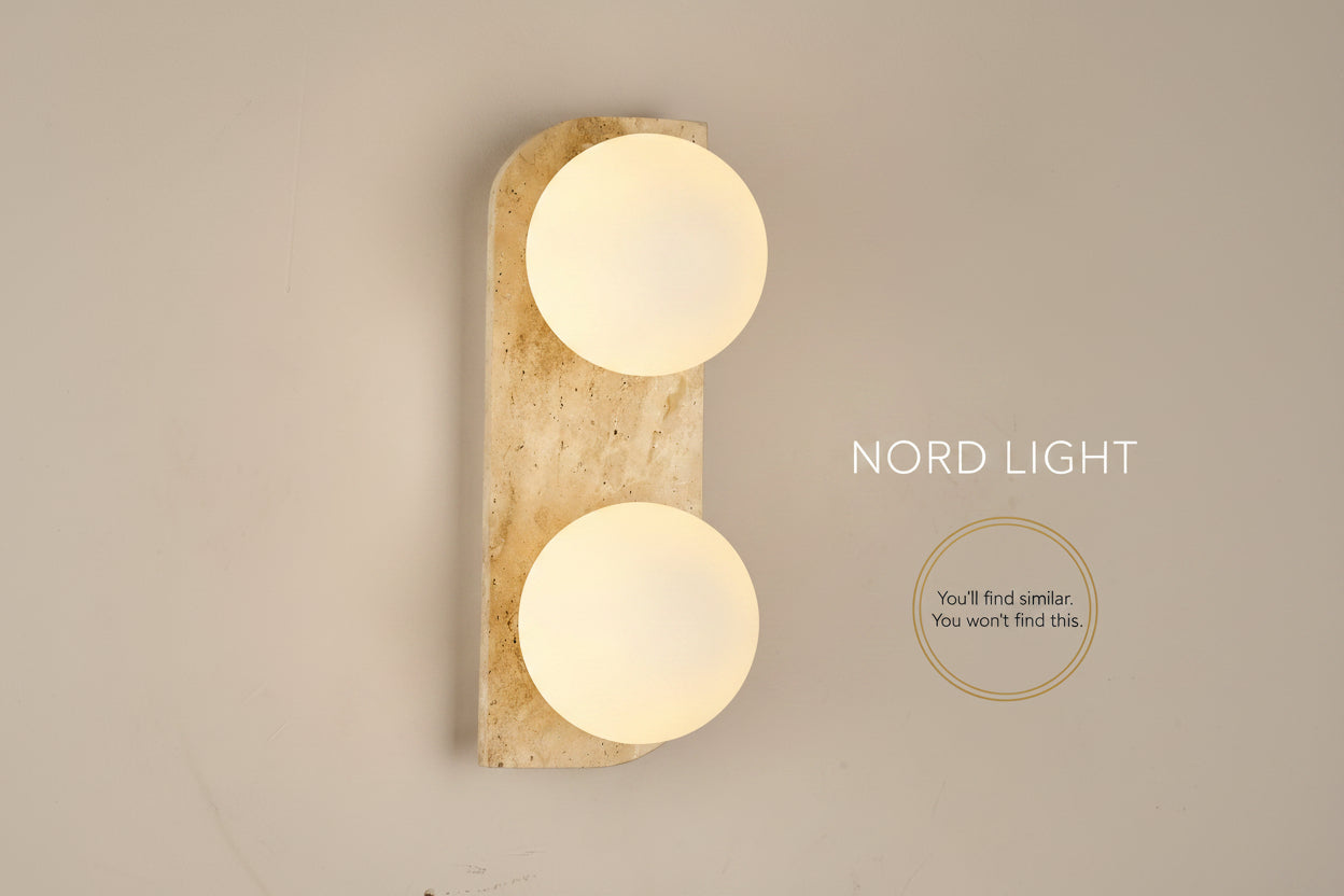 מנורת קיר NORD STONE GLOBE   טרוורטין