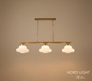 Aurelia Retro Bar 310 – גוף תאורה תלוי שלישייה בסגנון רטרו מודרני, זכוכית חלבית, צבע שחור או פליז
