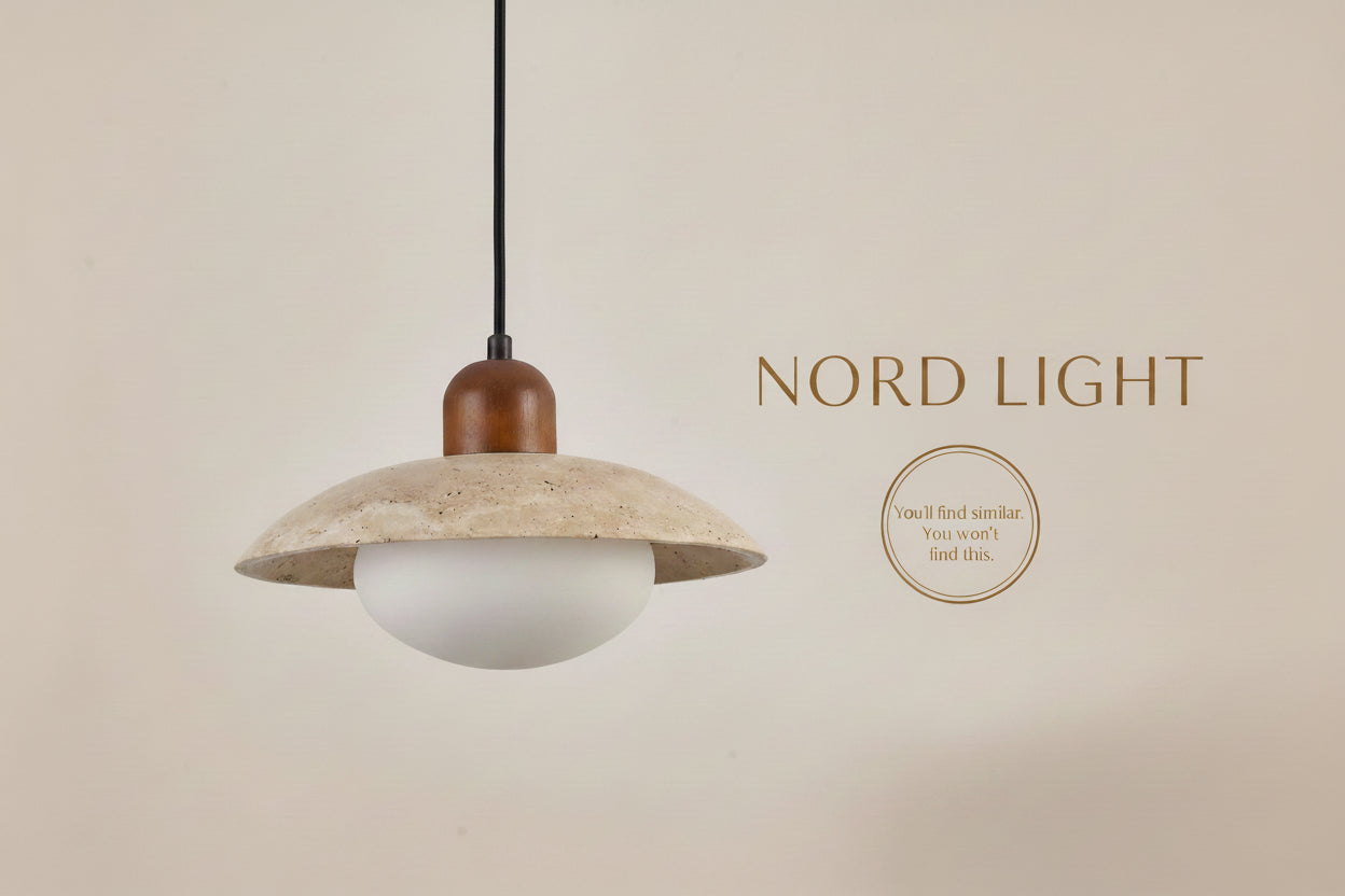 מנורת תלייה NORD STONE – טרוונטין טבעי