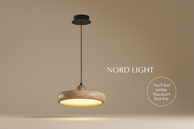 מנורת תלייה NORD HALO STONE – טרוונטין טבעי