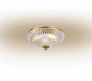 פלפון Aurex 510 בצבע זהב עם זכוכית מחורצת – גוף תאורה צמוד תקרה בסגנון וינטג