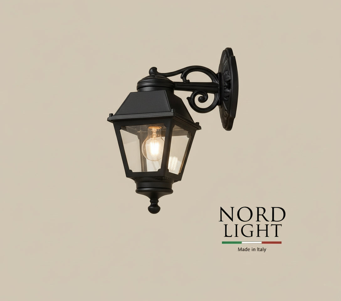 POMOGALI Classic 821 – מנורת קיר גינה איטלקית | שחור / לבן
