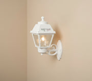 POMOGALI Classic 821 מנורת קיר גינה איטלקית לבן – תאורת חוץ עמידה E27 IP55
