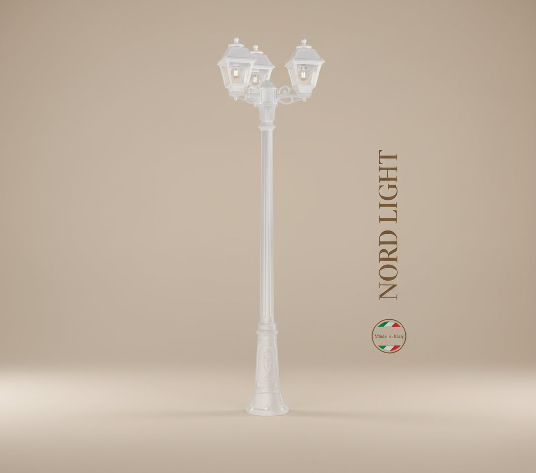 POMOGALI Classic 900 | עמוד גינה איטלקי כפול / משולש – שחור / לבן