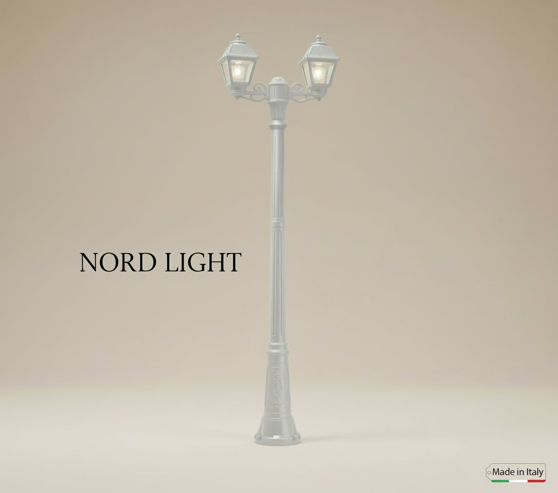 POMOGALI Classic 900 | עמוד גינה איטלקי כפול / משולש – שחור / לבן