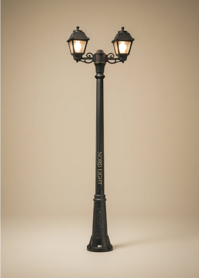 POMOGALI Classic 900 | עמוד גינה איטלקי כפול / משולש – שחור / לבן