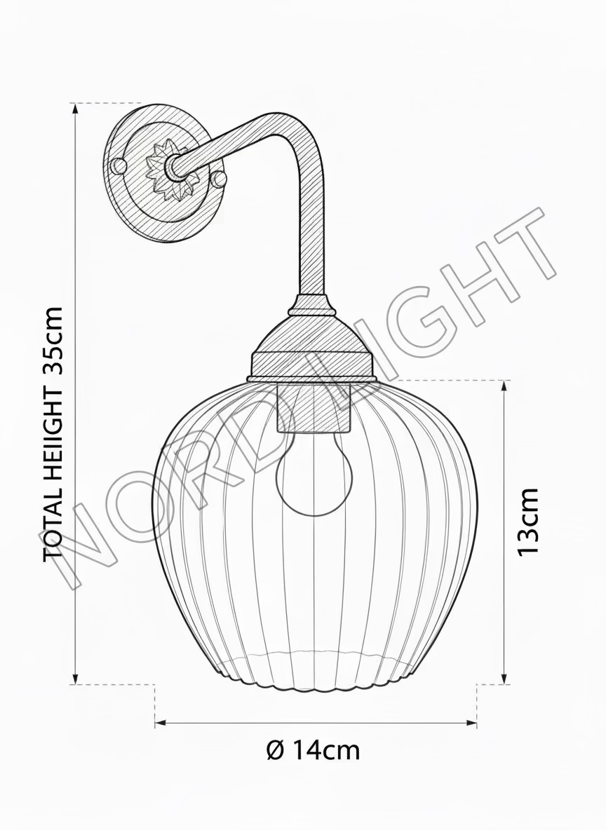 סקיצה של מנורת קיר מפליז