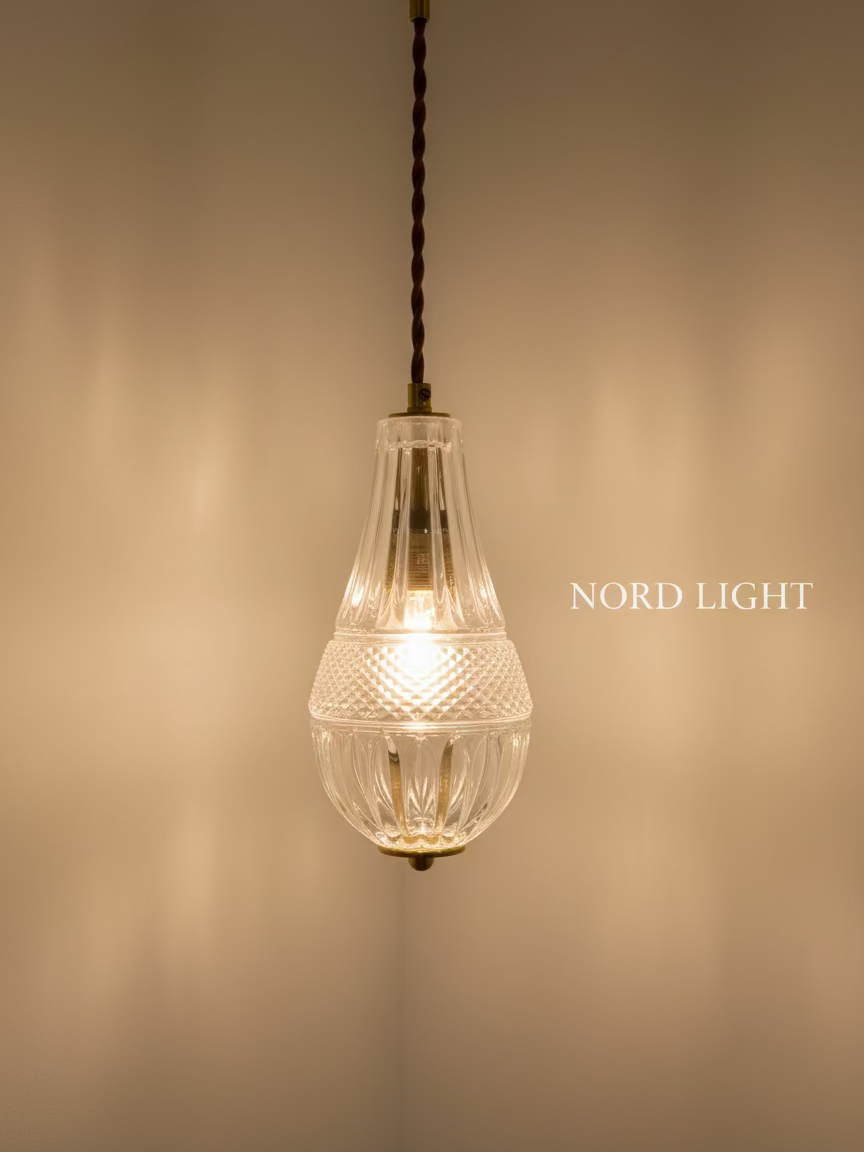 Pendant light Crystal Drop G9 brass and glass by Nord Light