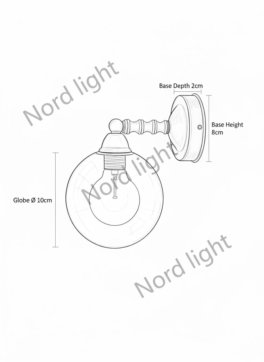 מנורת קיר “Aurelia Brass” – פליז אמיתי וזכוכית נופחת בעבודת-יד