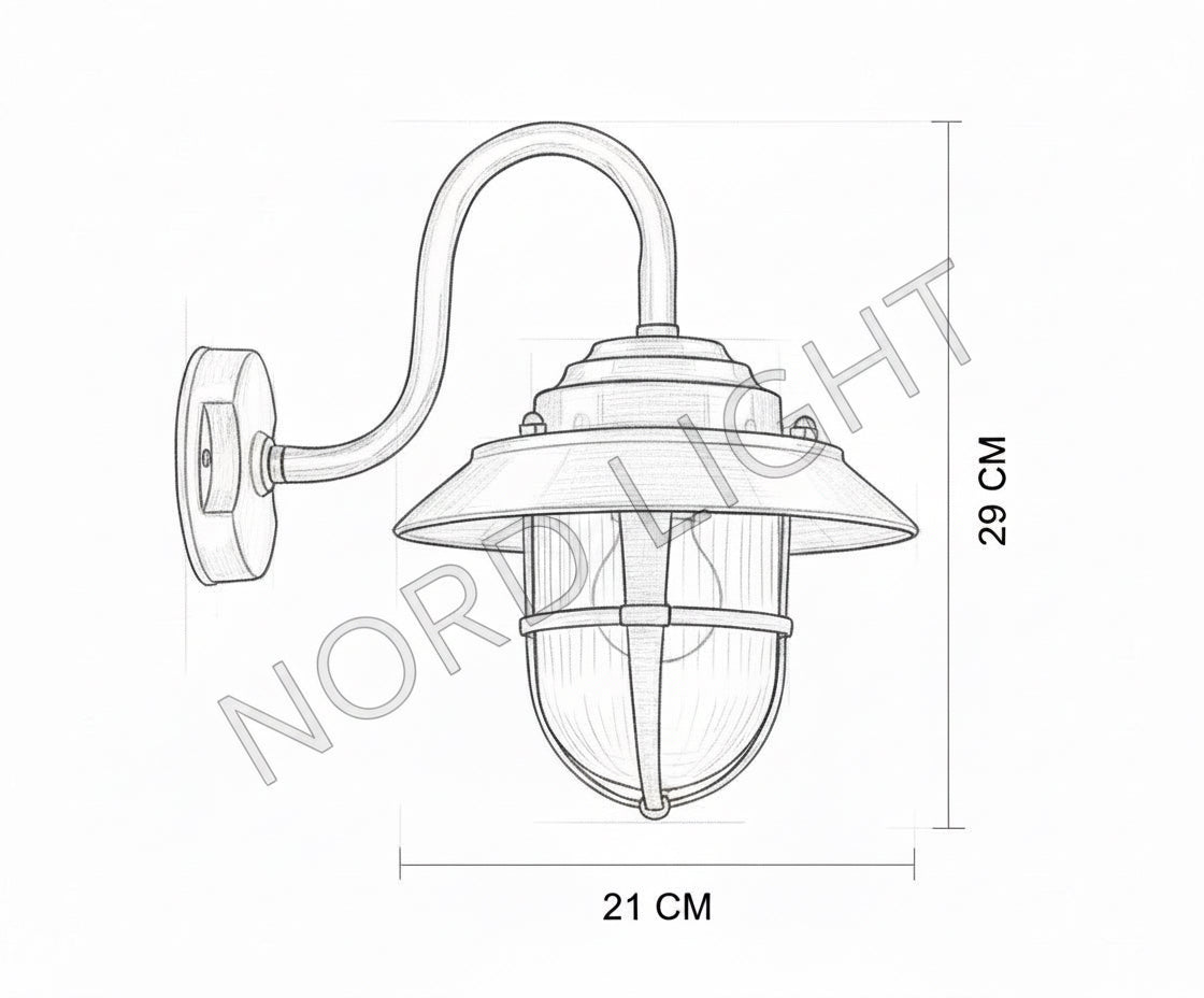 Nord Brass Marine 720 | פנס קיר גינה מפליז אמיתי – עיצוב ימי מרהיב
