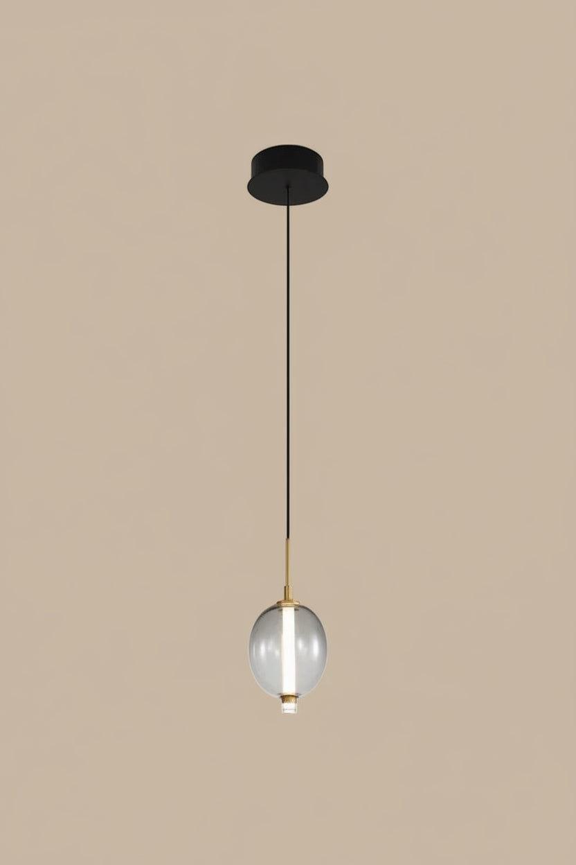 ANZIS ORB – מנורת תלייה מזכוכית ופליז בעיצוב יוקרתי | 3 גימורים לבחירה