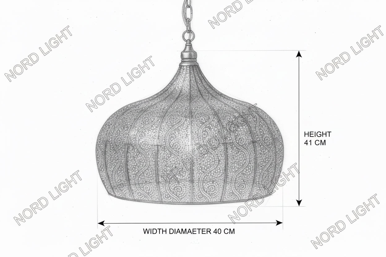 מנורת תלייה ORIENTA – פליז מחורר (2 גדלים)