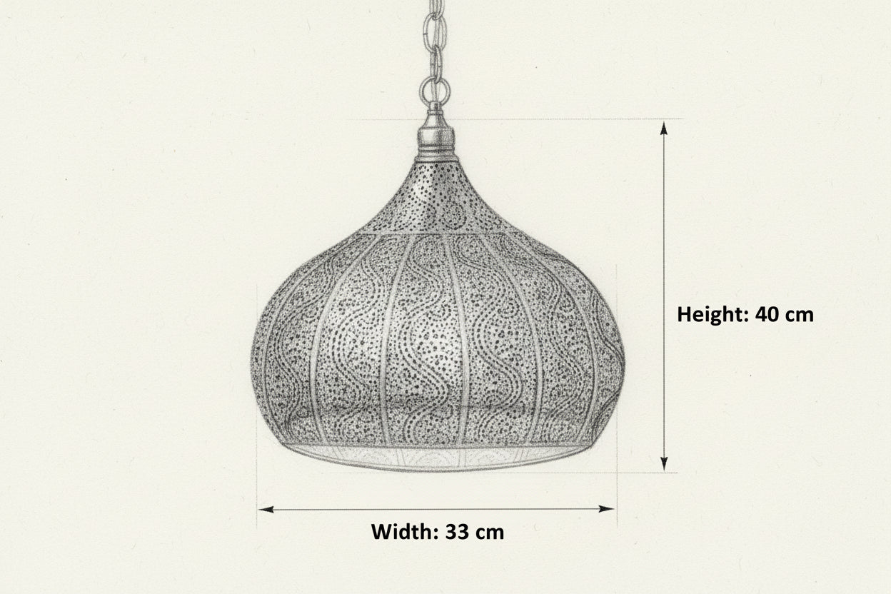 מנורת תלייה ORIENTA – פליז מחורר (2 גדלים)