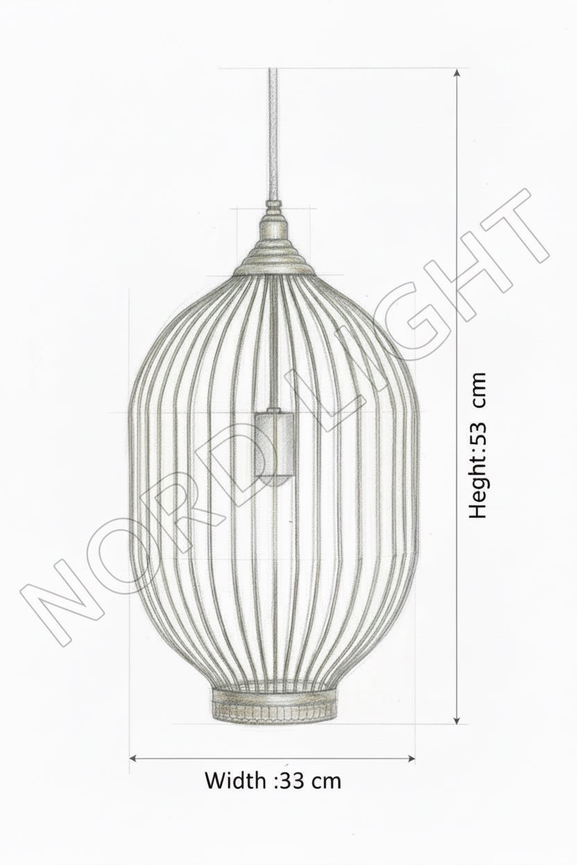 AURA CAGE –  מנורת תלייה בגוון פליז