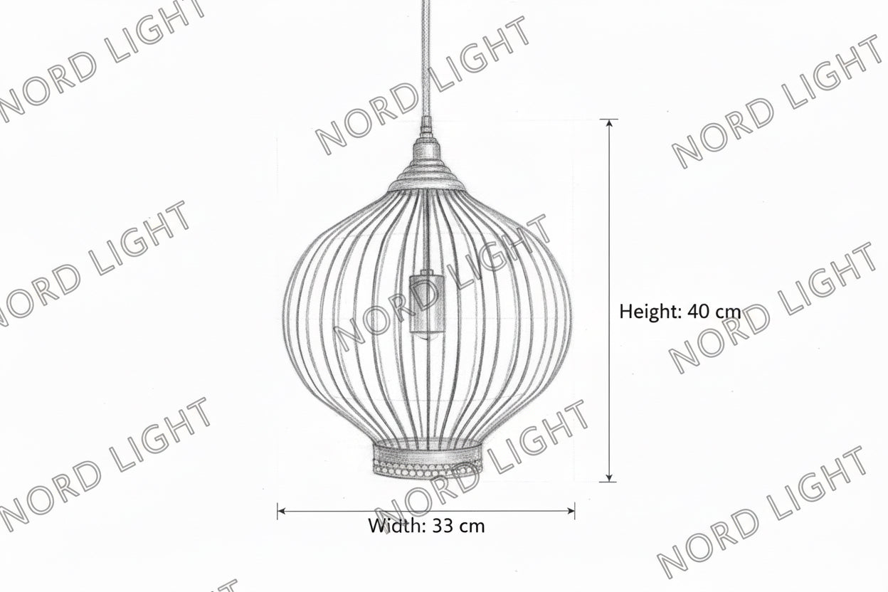 AURA CAGE –  מנורת תלייה בגוון פליז