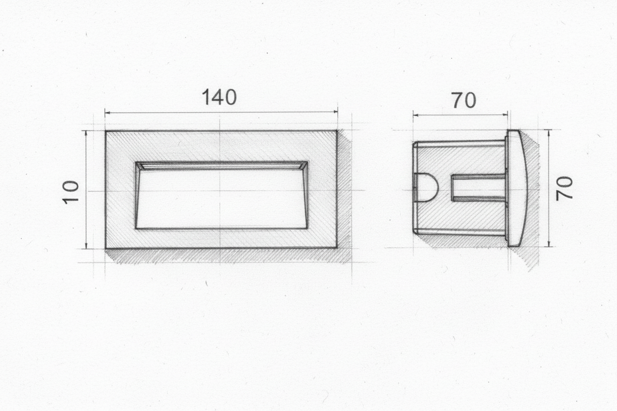 שקוע קיר שקוע קיר LED אדריכלי דגם NORD STEP  7341 אלגנט