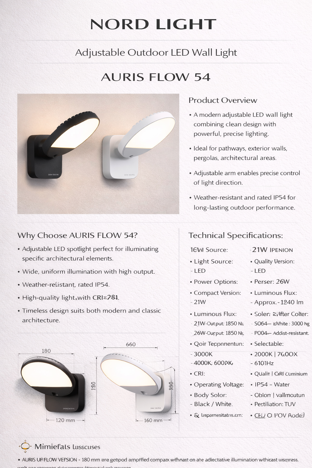 AURIS FLOW 54 – גוף תאורה קיר חוץ