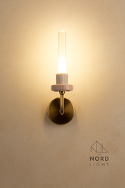 תאורת קיר זהב מעוצבת עם זכוכית – דגם LUMINA VINTAGE