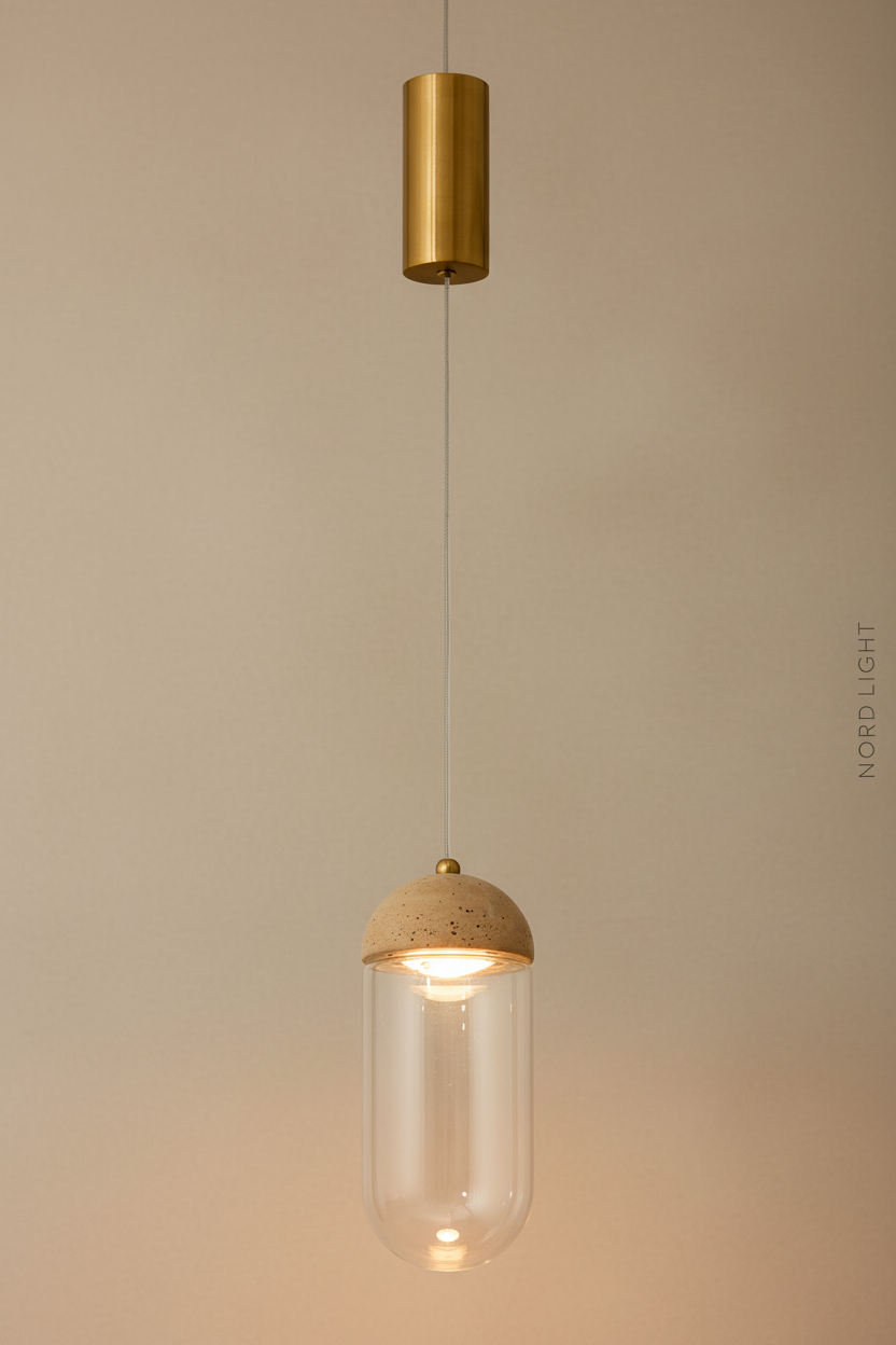 זכוכית שקופה מעל כיפה באבן טרוונטין מדהים 