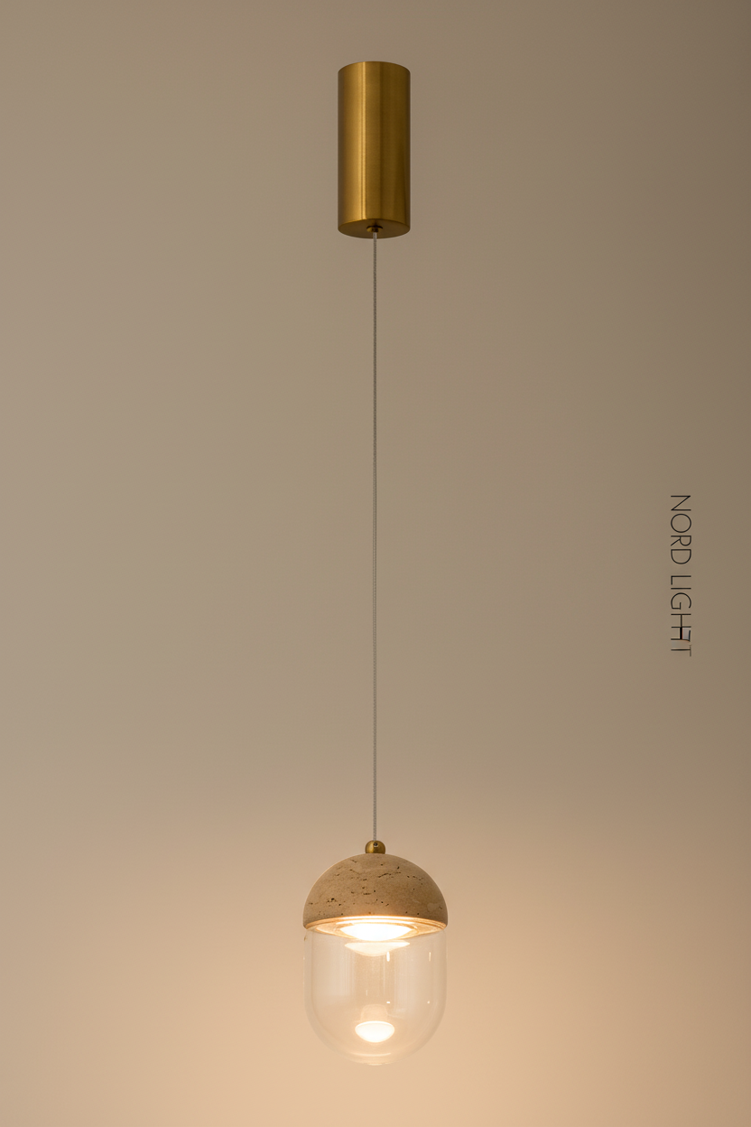 בודד של אבן טרוונטין בשילוב זכוכית 