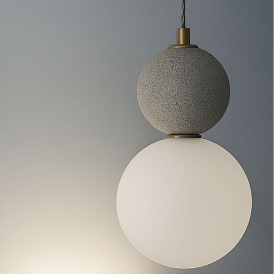 Stone Elegance – גוף תאורה תלוי כדור או גביע במראה אבן דקורטיבית